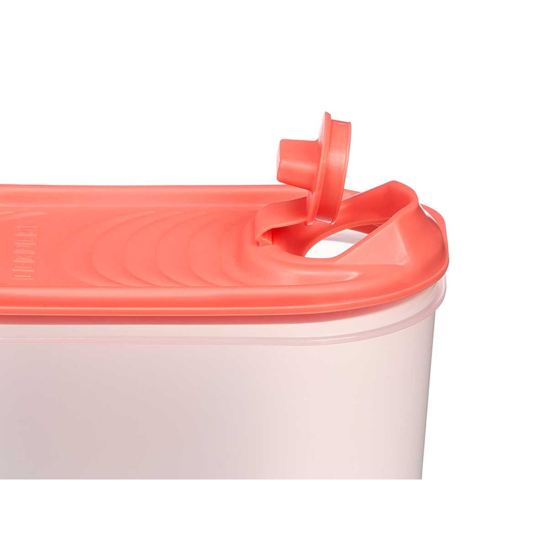 PORTA GAZPACHO PLASTICO TRANSPARENTE TAMPA VERMELH