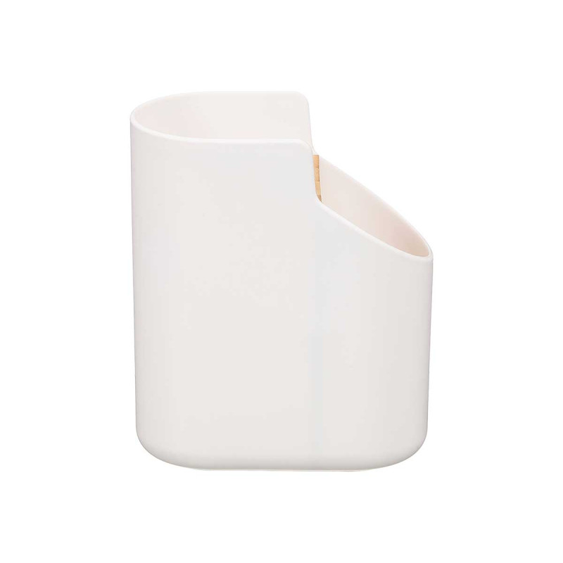 PORTE-USTENSILES PLASTIQUE BAMBOU BLANC