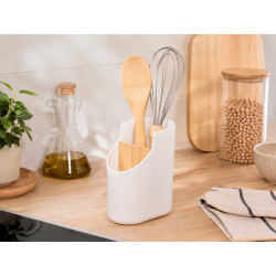 PORTAUTENSILIOS PLASTICO BAMBU BLANCO