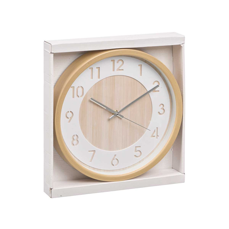 RELOJ PARED EFECTO MADERA 30CM