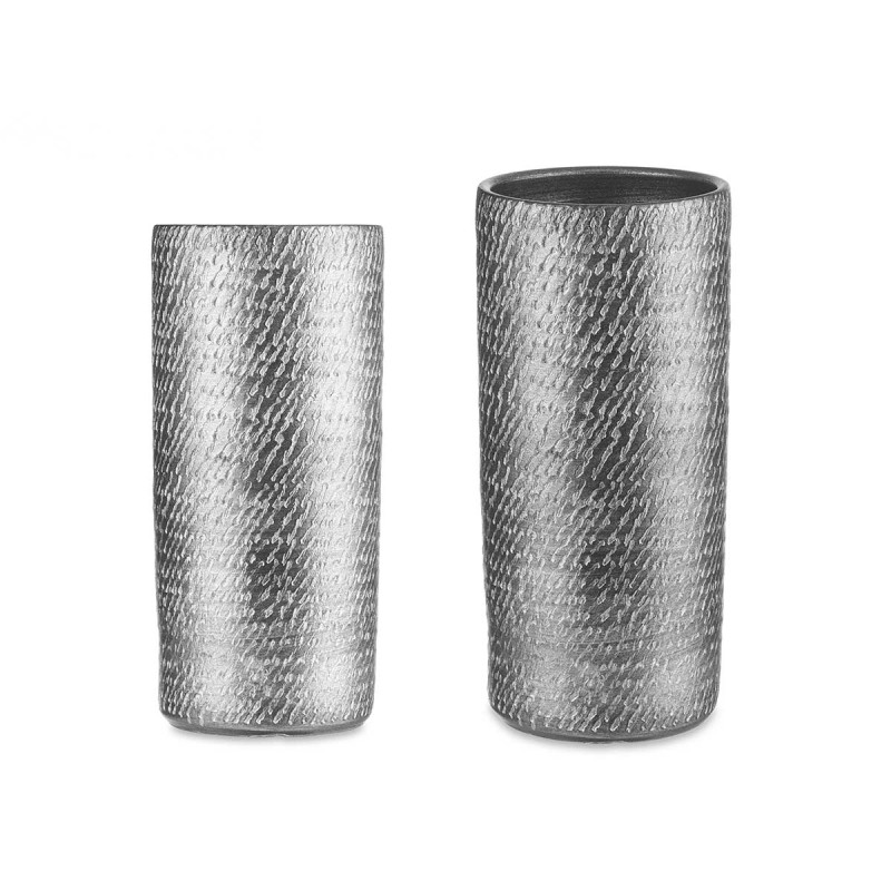 PORTE PARAPLUIE CERAMIQUE POINTS 50CM ARGENT