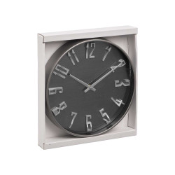 RELOJ PARED PLATA ALUMINIO 30CM