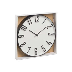 OROLOGIO DA PARETE NUMERI RILIEVO NERO BIANCO 40CM