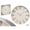 EMBOSSED NUMBERS WALL CLOCK SILVER WHITE 40CM