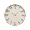 EMBOSSED NUMBERS WALL CLOCK SILVER WHITE 40CM
