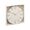 EMBOSSED NUMBERS WALL CLOCK SILVER WHITE 40CM
