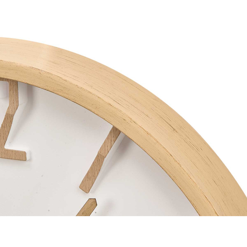 RELOJ PARED NUMEROS RELIEVE EFECTO MADERA 40CM