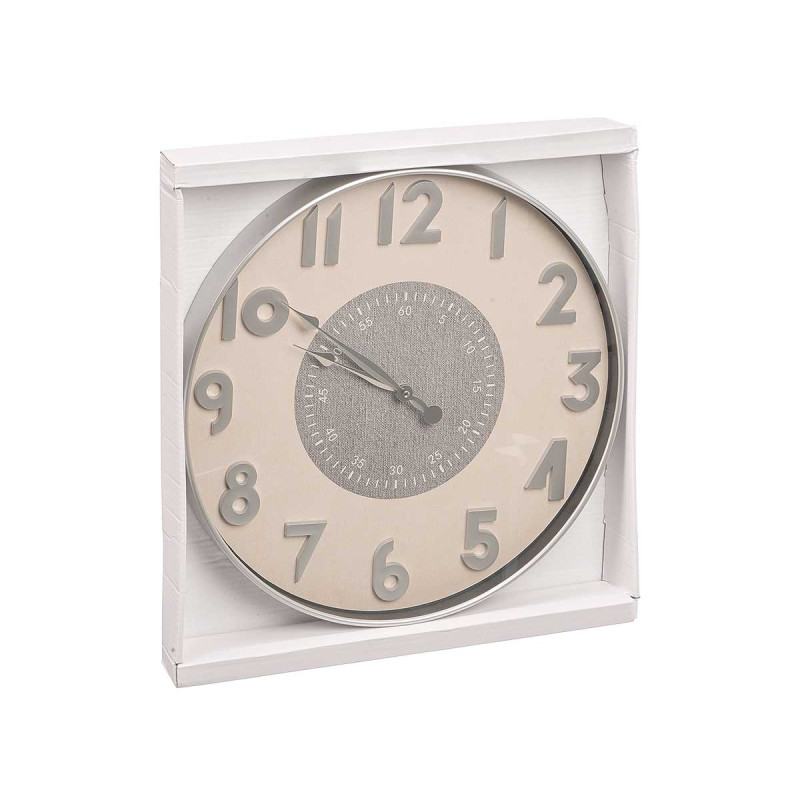 OROLOGIO DA PARETE NUMERI RILIEVO ARGENTO BIANCO 5