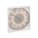 HORLOGE MURALE CHIFFRES RELIEF ARGENT BLANC 50CM