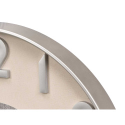 EMBOSSED NUMBERS WALL CLOCK SILVER WHITE 50CM