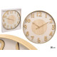 HORLOGE MURALE CHIFFRES EN RELIEF EFFET BOIS 50CM