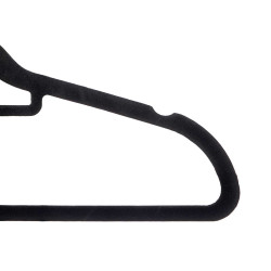 SET 6 PERCHA FLOCADA NEGRA 44,5X22CM