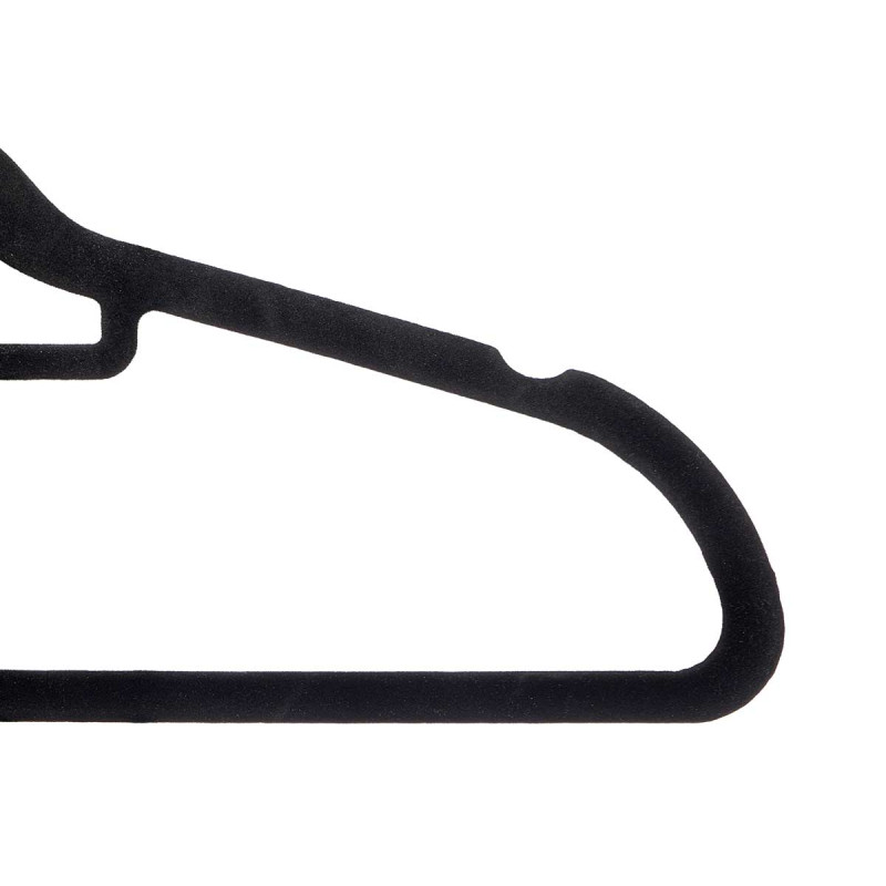 SET 6 PERCHA FLOCADA NEGRA 44,5X22CM