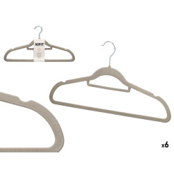 SET 6 PERCHA FLOCADA GRIS 44,5X22CM
