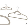 SET 6 GREY FLOCKED HANGER 44,5X22CM