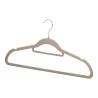 SET 6 GREY FLOCKED HANGER 44,5X22CM