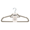 SET 6 GREY FLOCKED HANGER 44,5X22CM
