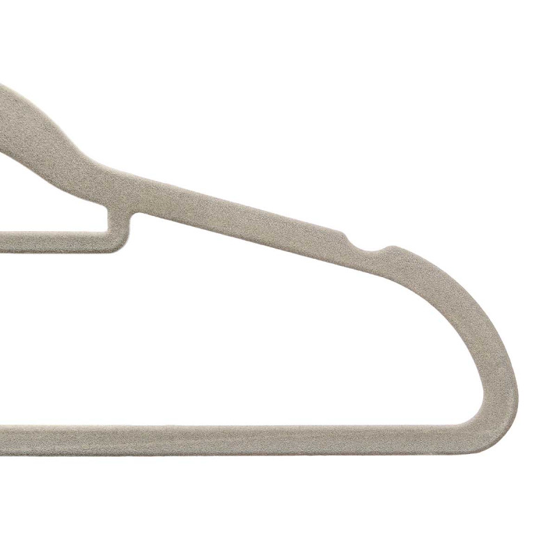 SET 6 PERCHA FLOCADA GRIS 44,5X22CM