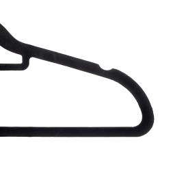 SET 24 PERCHA FLOCADA NEGRA 44,5X22CM
