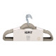 SET 24 GREY FLOCKED HANGER 44,5X22CM
