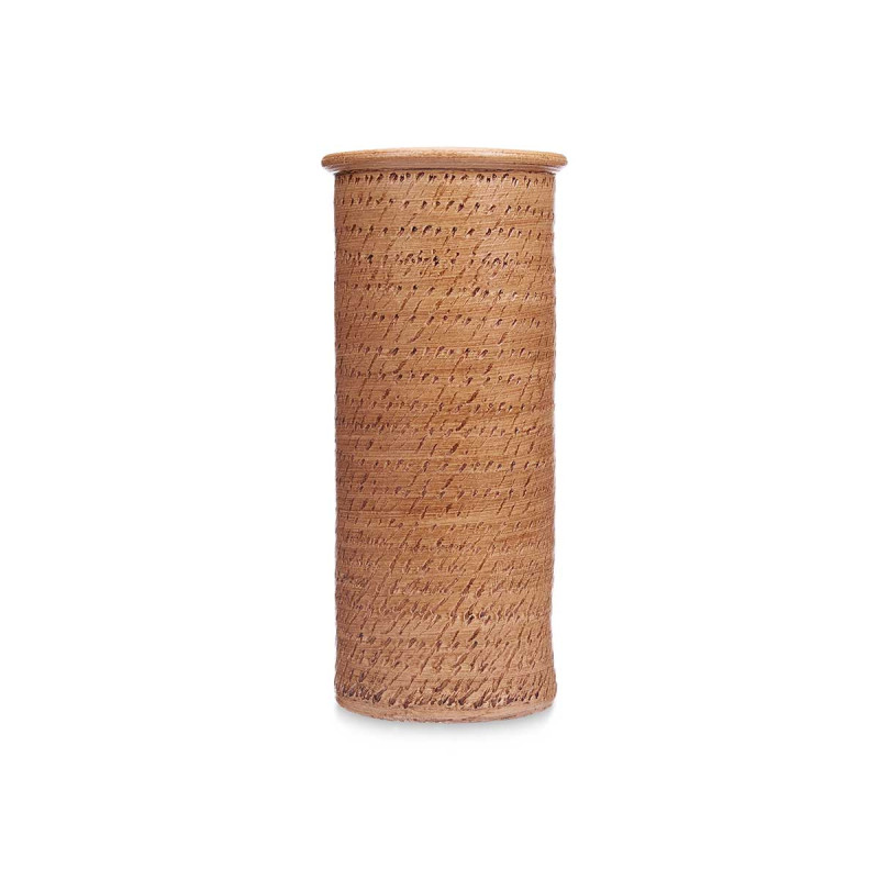 PORTE PARAPLUIE CERAMIQUE POINTS 50CM MARRON