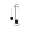 BLACK METAL WC BRUSH ROLL HOLDER BAMBOO HANDLE