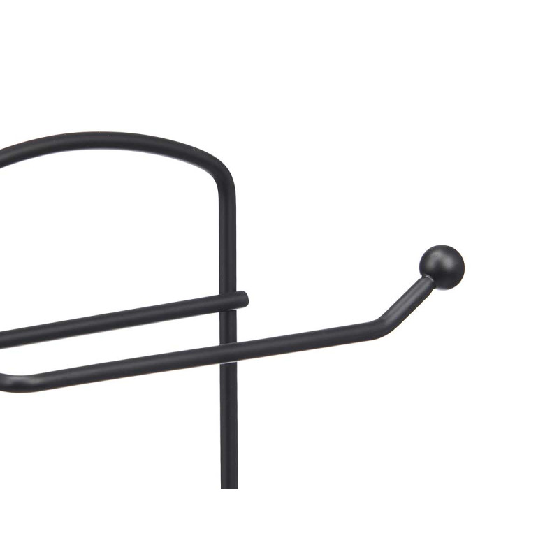 BLACK METAL WC BRUSH ROLL HOLDER BAMBOO HANDLE