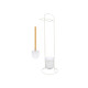 WHITE METAL WC BRUSH ROLL HOLDER BAMBOO HANDLE