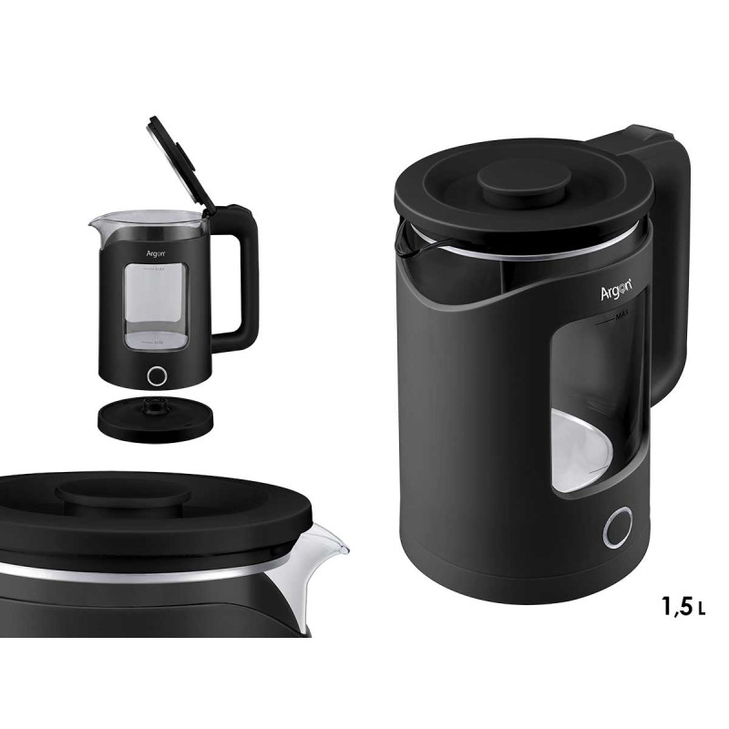 HERVIDOR VENTANA NEGRO 1360W 1,5L