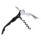 BLACK METAL KNIFE CORKSCREW BOTTLE OPENER