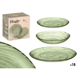 STOVIGLIE VETRO 18 PZ VERDE