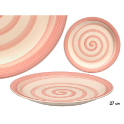 ASSIETTE PLATE FAÏENCE ROSE 27CM