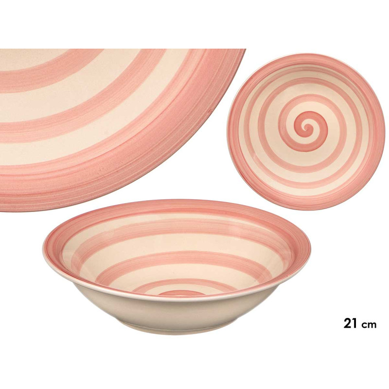 TAÇA SOPA BARRO ROSA 21CM