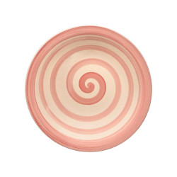 ASSIETTE CREUSE FAÏENCE ROSE 21CM