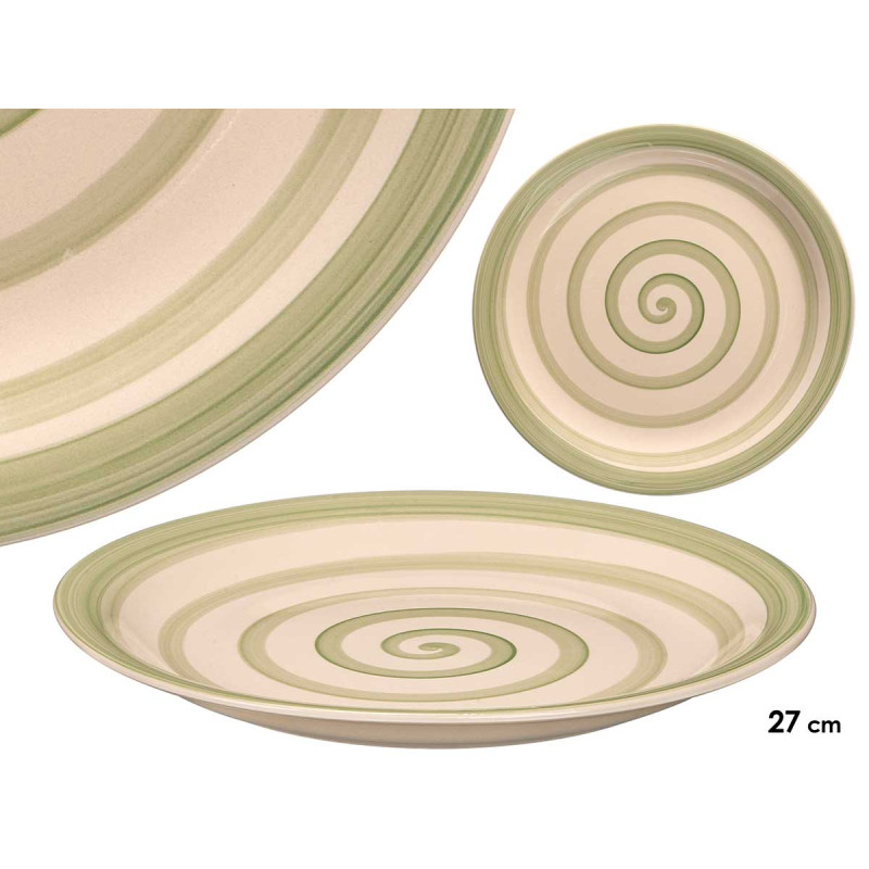 EARTHENWARE DINNER PLATE GREEN 27CM