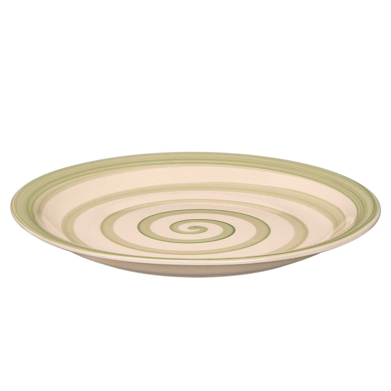 ASSIETTE PLATE FAÏENCE VERTE 27CM