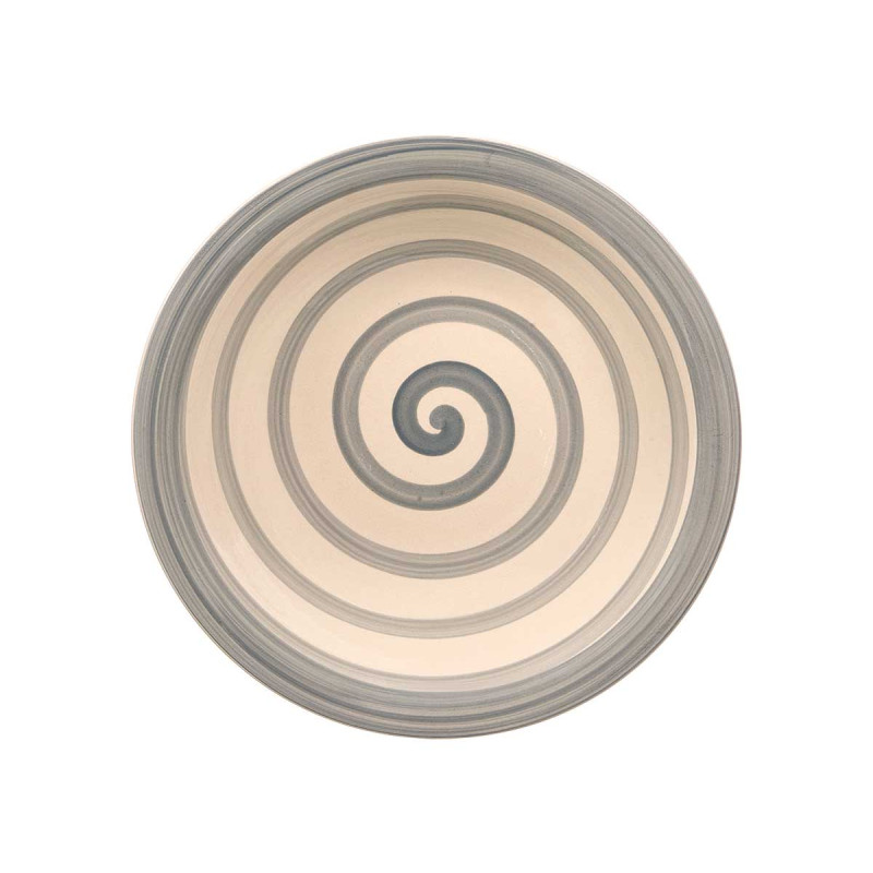 ASSIETTE CREUSE GRÈS GRIS 21CM