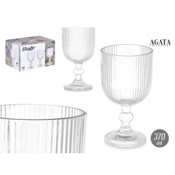 COUPE À EAU 370ML TRANSPARENT RAYURES