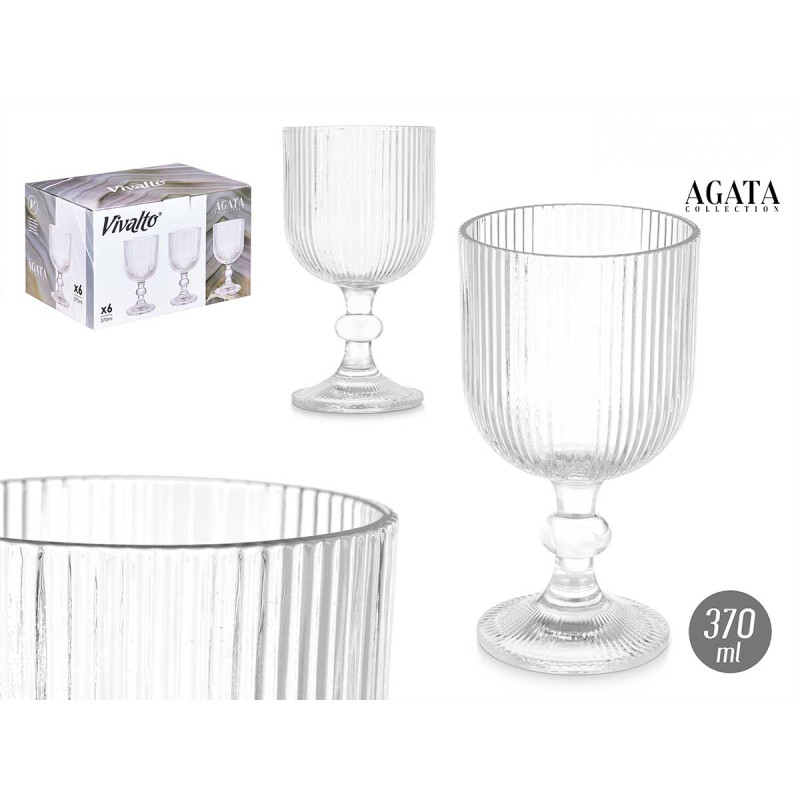 COUPE À EAU 370ML TRANSPARENT RAYURES