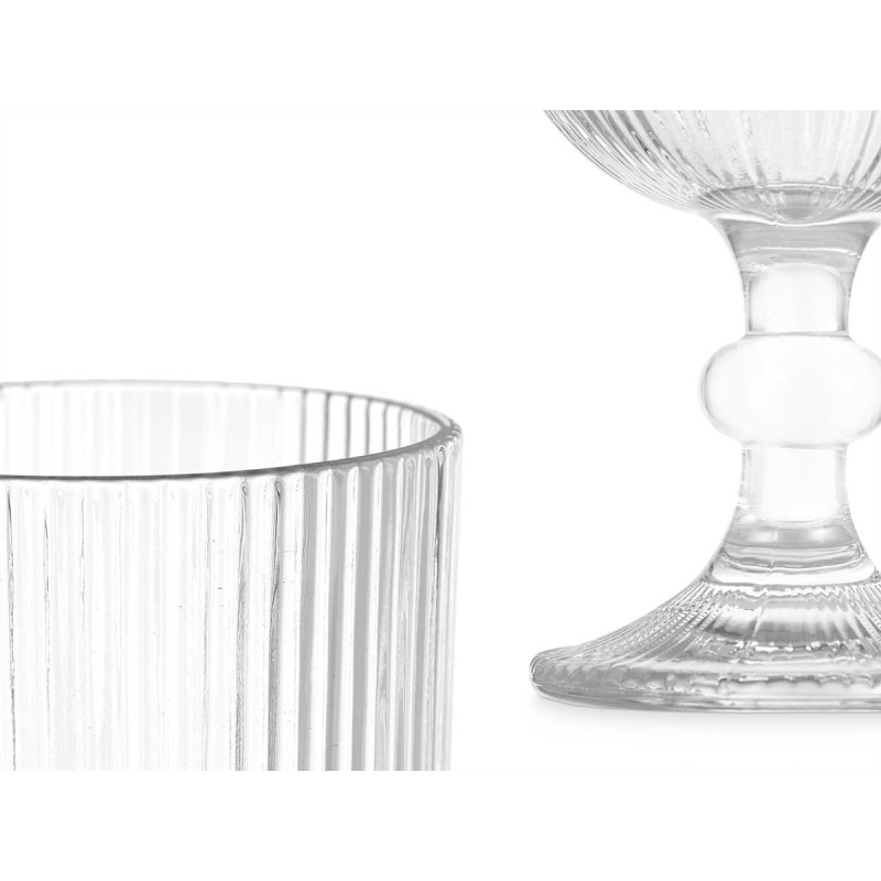 BICCHIERE DA ACQUA 370ML STRISCE TRASPARENTI