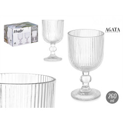 CALICE VINHO 260ML TRANSPARENTE RISCAS