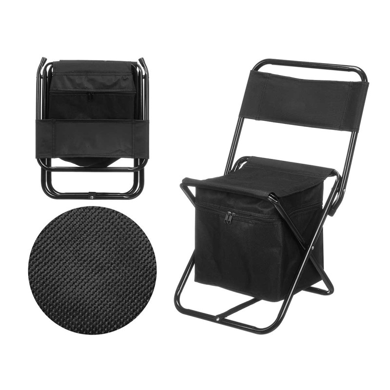 CHAISE PLIANTE SAC ISOTHERME NOIRE