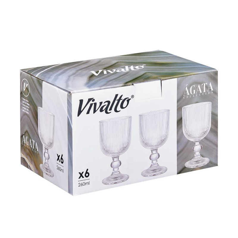 CALICE VINHO 260ML TRANSPARENTE RISCAS