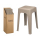 TABURETE PLASTICO ACOLCHADO GRIS