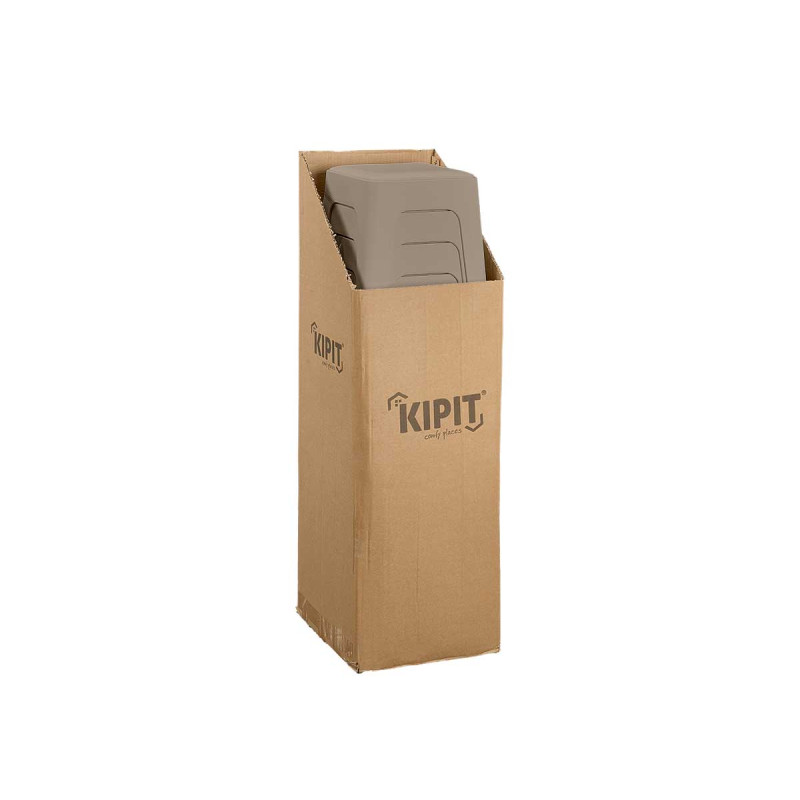 TABURETE PLASTICO ACOLCHADO GRIS