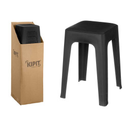 TABOURET PLASTIQUE REMBOURRÉ NOIR