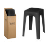 TABOURET PLASTIQUE REMBOURRÉ NOIR