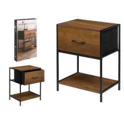 MESITA CAJON BALDA BAMBU NEGRA
