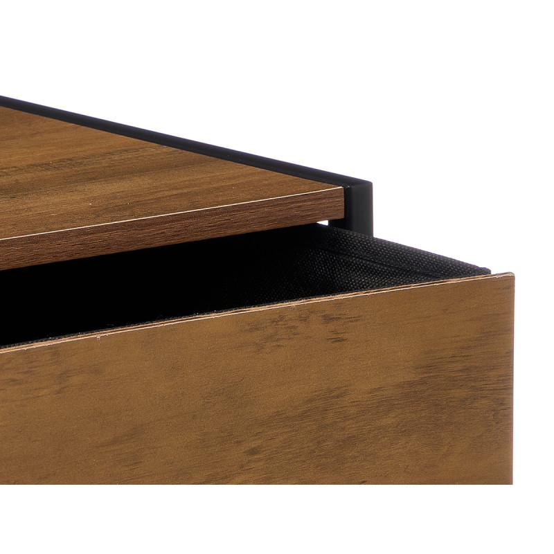 TABLETTE AVEC TIROIR ET ÉTAGÈRE BAMBOU NOIRE