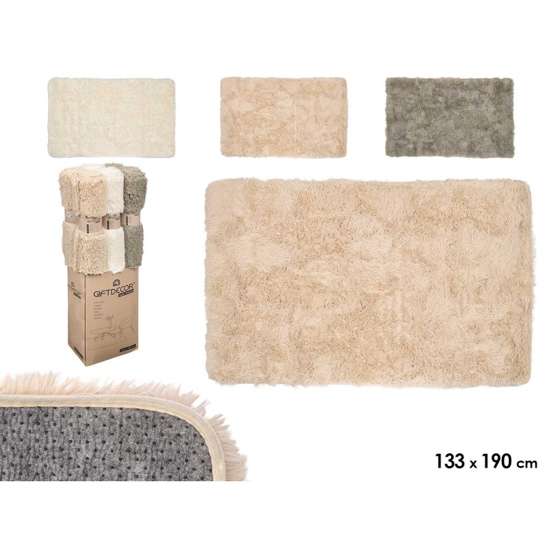 ALFOMBRA PELO LARGO SURT 3 COL 133X190CM